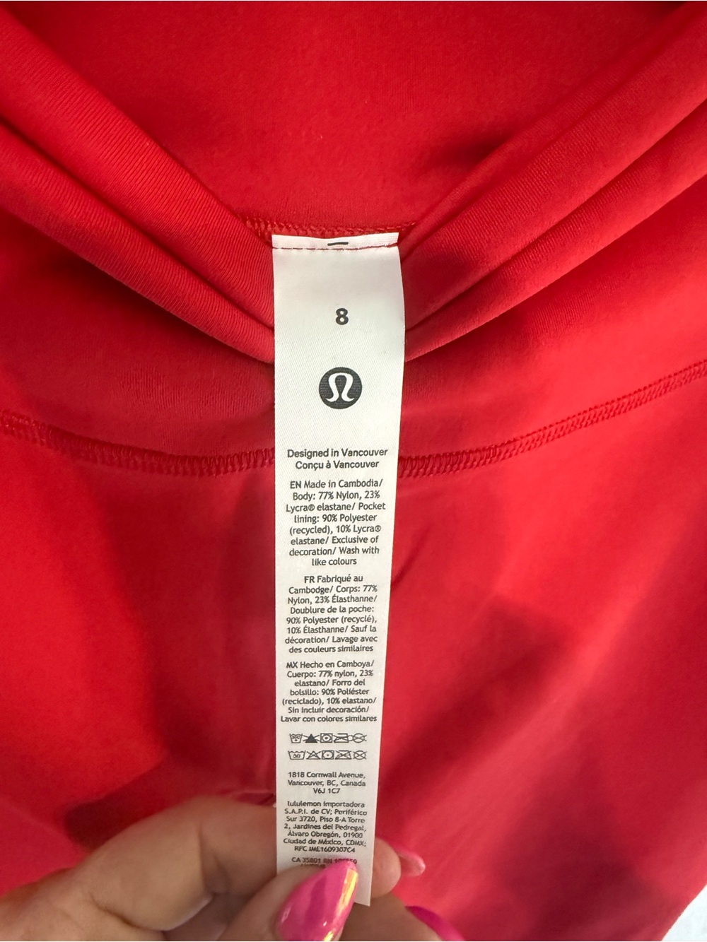 NWT Lululemon Wunder Train No Line HR Leggings 28” - Size 8 Oxford Red - Picture 6 of 6